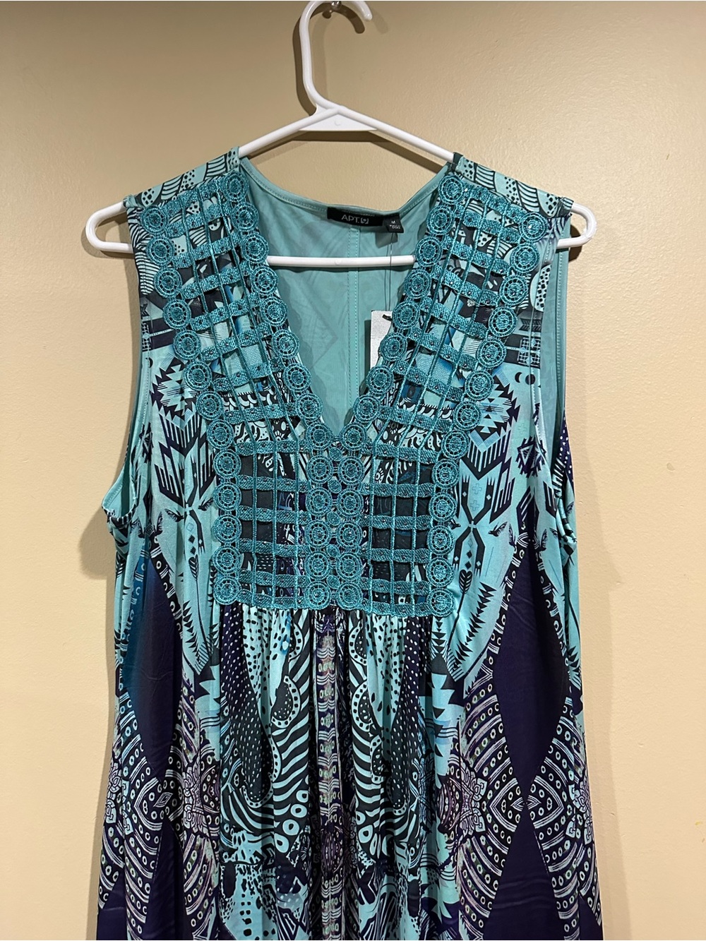 Apt. 9 Teal & Navy Geometric Maxi Dress - Picture 2 of 2